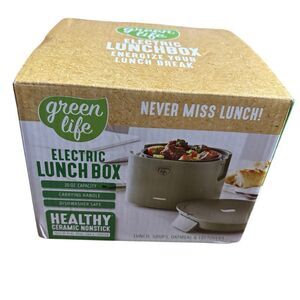 Green Life Electric Lunch Box 20oz Green Non Stick Lunch Box *New*